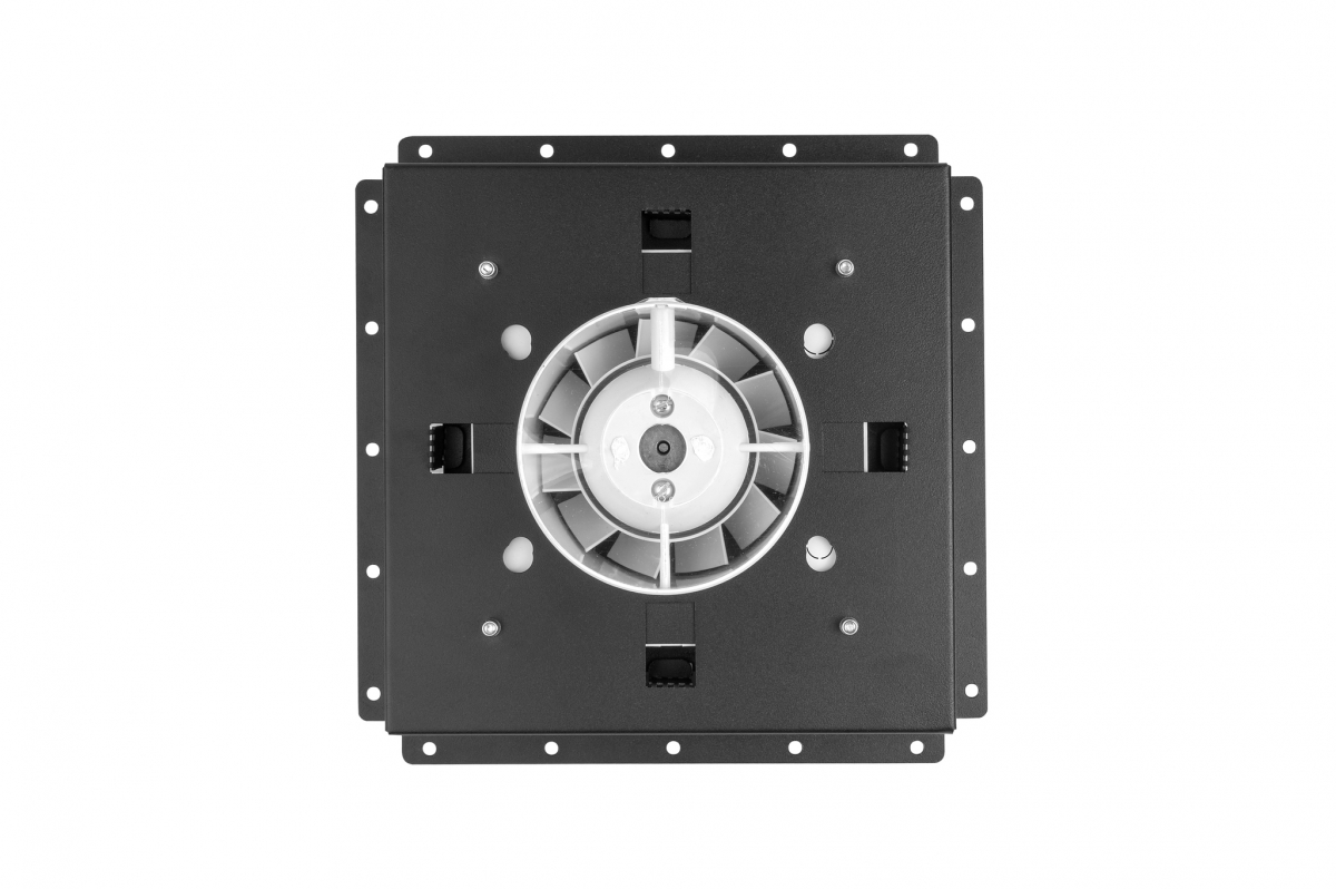 Теневой диффузор под плитку FoZa 207х207 с вентилятором на шарикоподшипнике 100СНК, обратный клапан, таймер+датчик влажности, черная, 100мм
