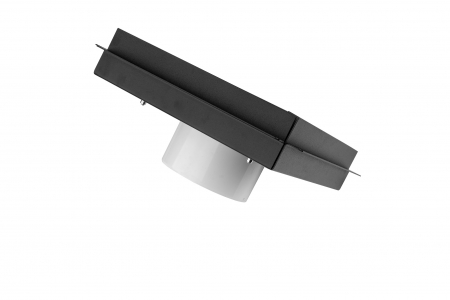 Теневой диффузор под плитку FoZa 207х207 с вентилятором на шарикоподшипнике 100СНК, обратный клапан, таймер+датчик влажности, черная, 100мм