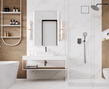 Теневой диффузор под плитку FoZa 207х207 с вентилятором на шарикоподшипнике 100СНК, обратный клапан, таймер+датчик влажности, черная, 100мм