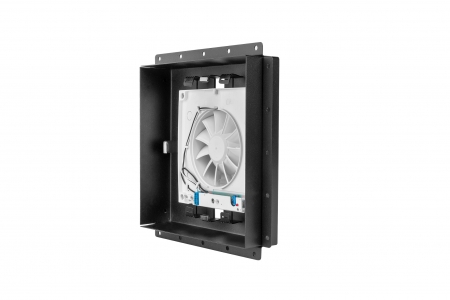 Теневой диффузор под плитку FoZa 207х207 с вентилятором на шарикоподшипнике 100СНК, обратный клапан, таймер+датчик влажности, черная, 100мм