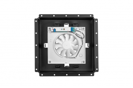 Теневой диффузор под плитку FoZa 207х207 с вентилятором на шарикоподшипнике 100СНК, обратный клапан, таймер+датчик влажности, черная, 100мм